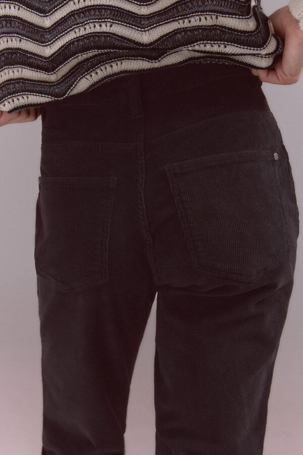 Slowlove Pantalones corduroy mom Negro