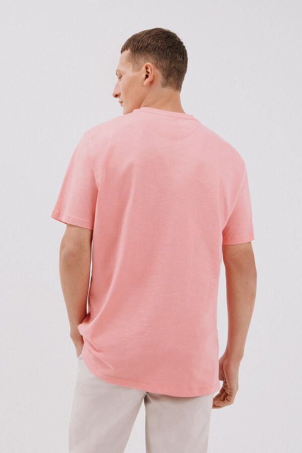 Cortefiel Camiseta lisa slub Coral