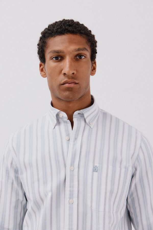 Cortefiel Camisa oxford rayas Azul