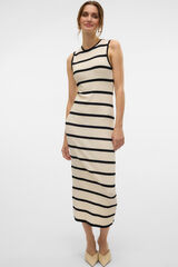 Vero Moda Vestido largo 7/8 sin mangas Preto