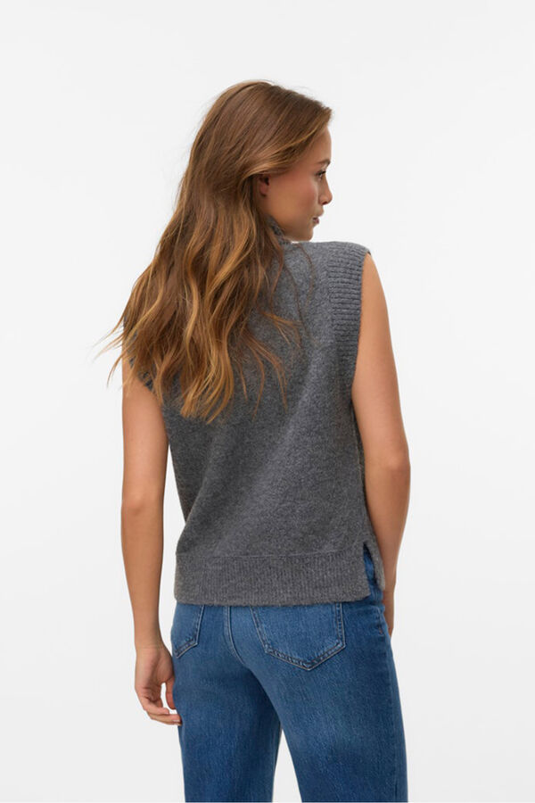 Vero Moda Chaleco de punto cuello alto Gris