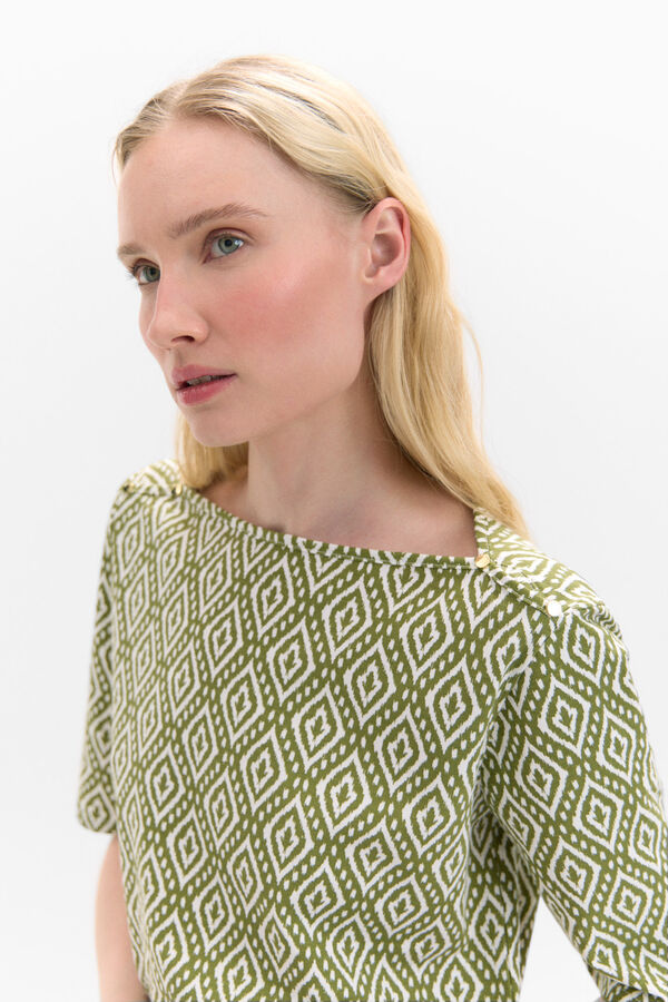 Cortefiel Camisola básica com botões dourados Multicolorido