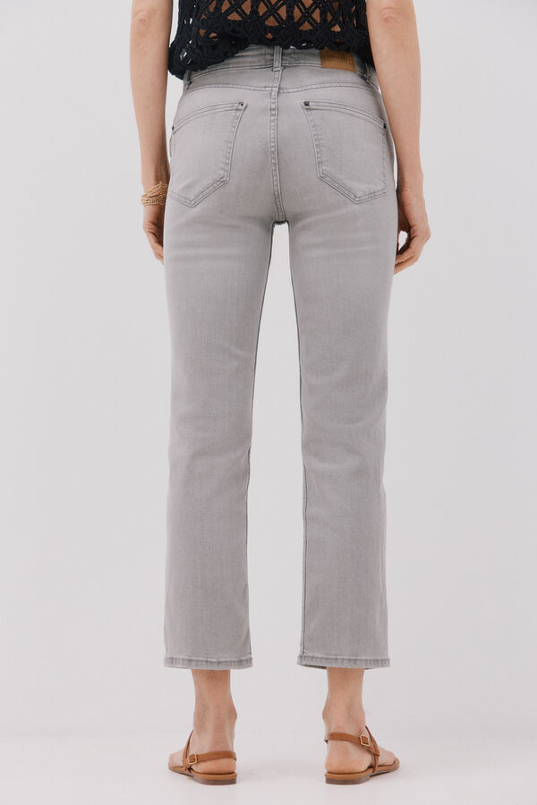 Cortefiel Cal&ccedil;a jeans reta Cinzento