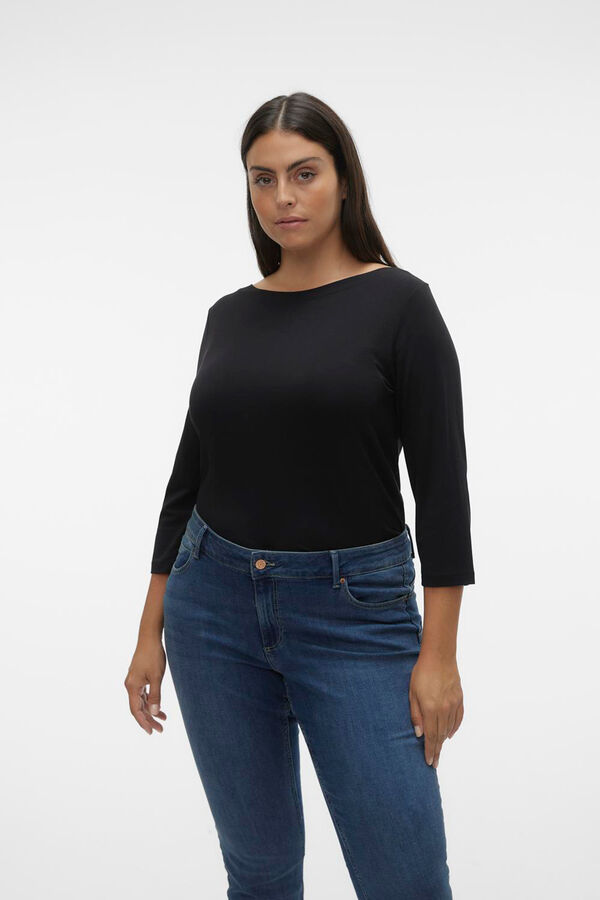 Vero Moda Curve Camiseta b&aacute;sica talla grande Negro