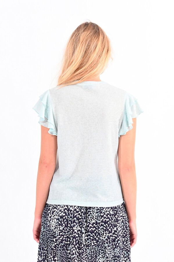 Molly Bracken T-shirt de mulher de manga curta com folhos Verde