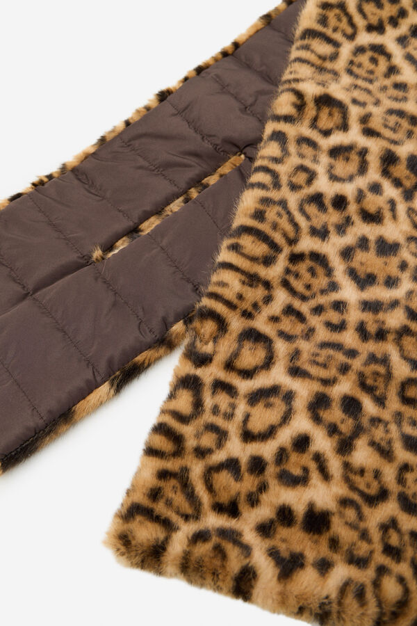 Cortefiel Cuello reversible leopardo Estampado marr&oacute;n