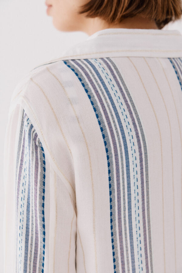 Cortefiel Gola camiseira t&uacute;nica caftan Azul