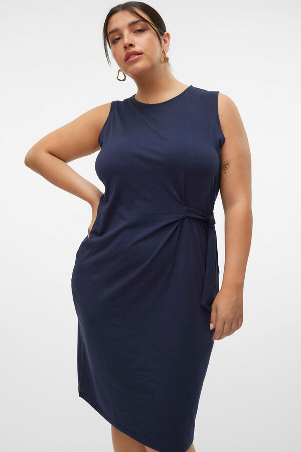 Vero Moda Curve Vestido curto de algod&atilde;o tamanho grande Azul