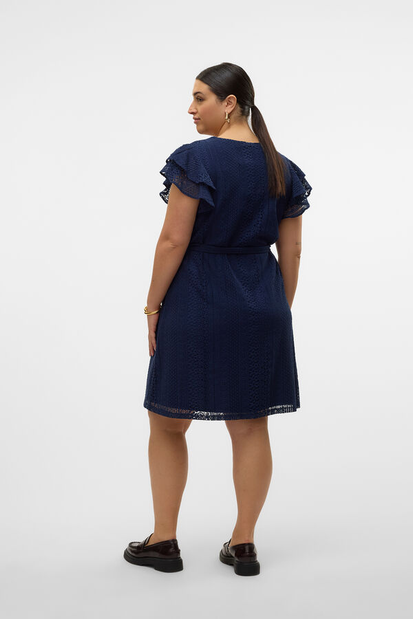Vero Moda Curve Vestido curto de de renda plus size Azul