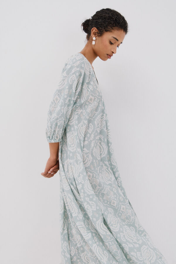 Cortefiel Vestido estampado Estampado verde