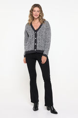 Vero Moda Chaqueta estampada de cuello pico Gris oscuro