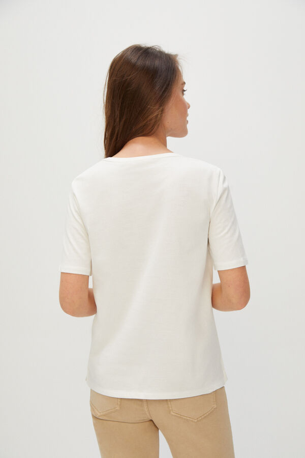 Cortefiel T-shirt estampada Branco