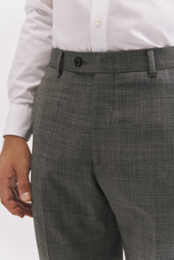 Cortefiel Pantal&oacute;n estructura gris slim fit Gris