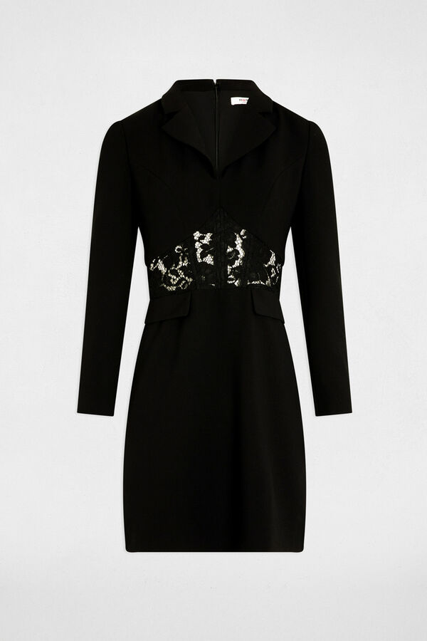 Morgan Vestido curto de renda justo Preto