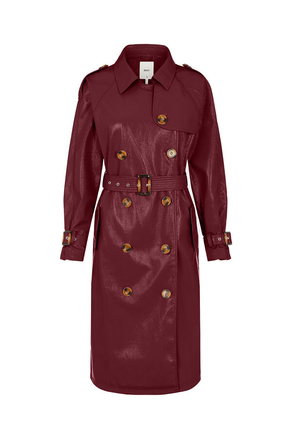 Object Gabardina larga efecto piel Morado