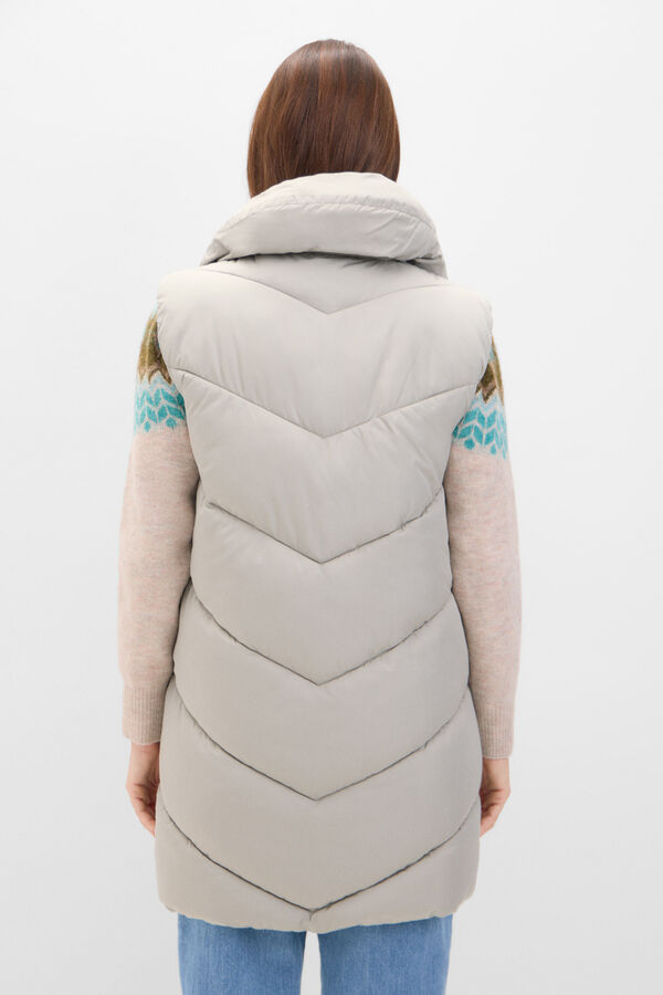 Cortefiel Colete comprido pesco&ccedil;o chamin&eacute; Cinzento