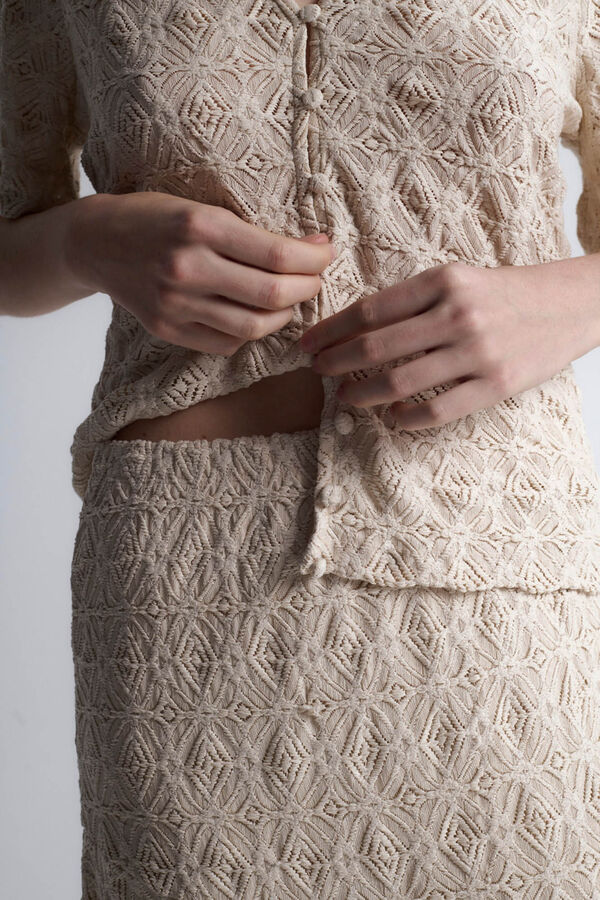 Object Falda midi calada Gris