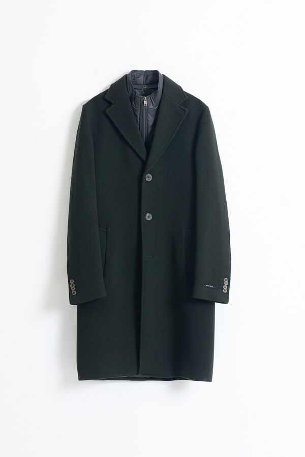 PuroEGO Abrigo cuello desmontable Verde oscuro