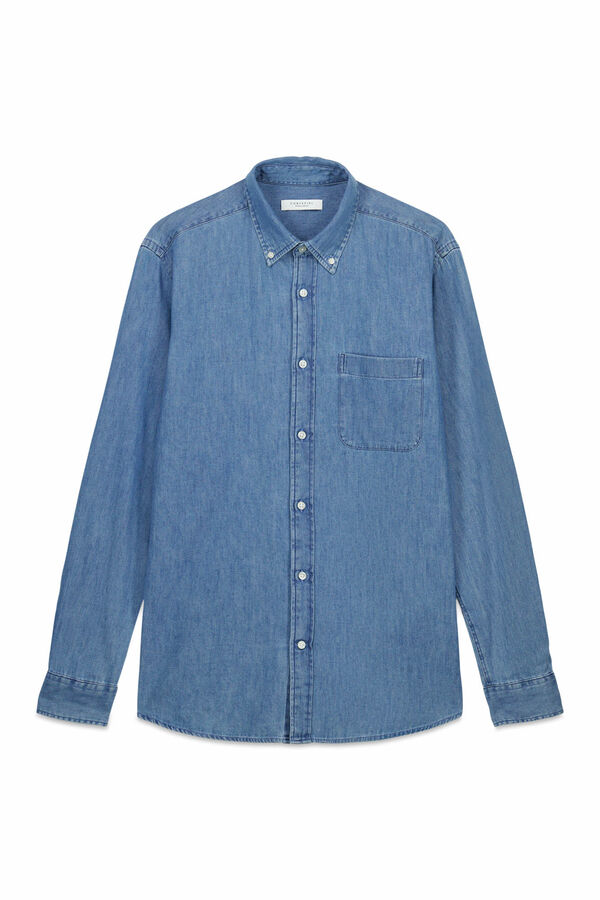 Cortefiel Camisa vaquera Azul marino