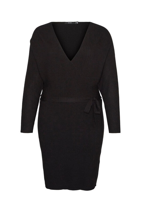 Vero Moda Curve Vestido de punto cruzado talla grande Negro