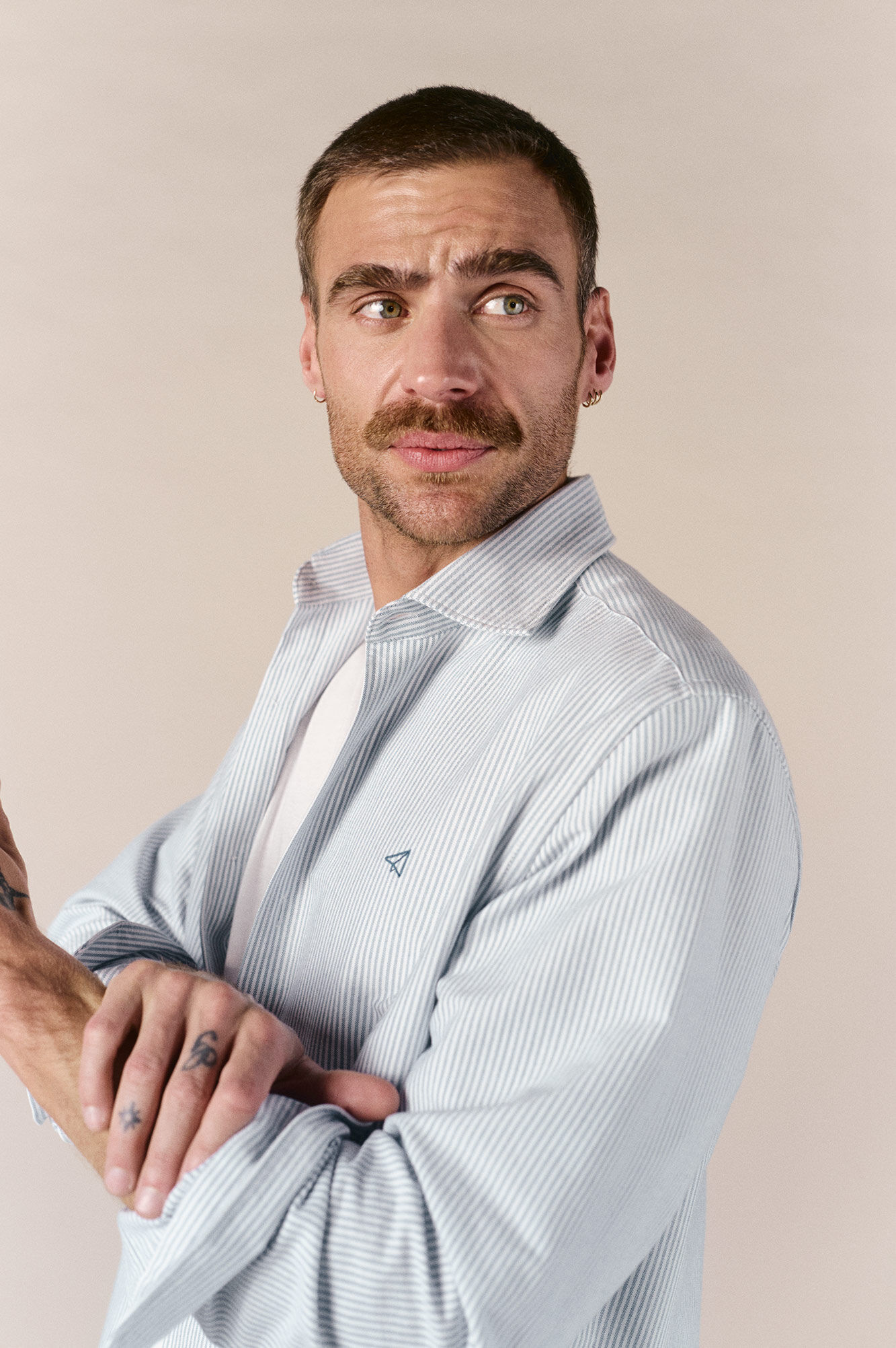 OOTO Camisa oxford raya candela manga larga