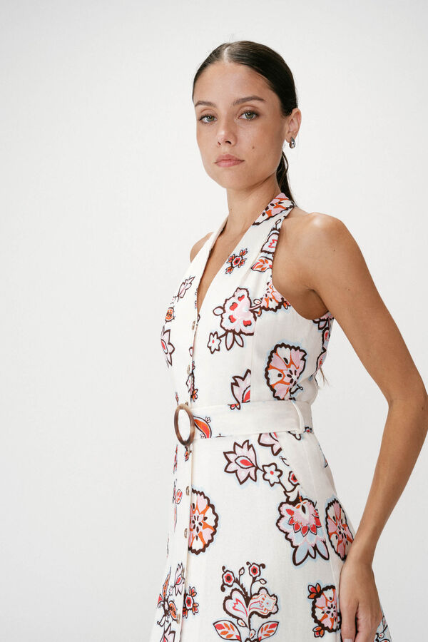 Grace & Mila Vestido midi estampado floral Wink Estampado blanco