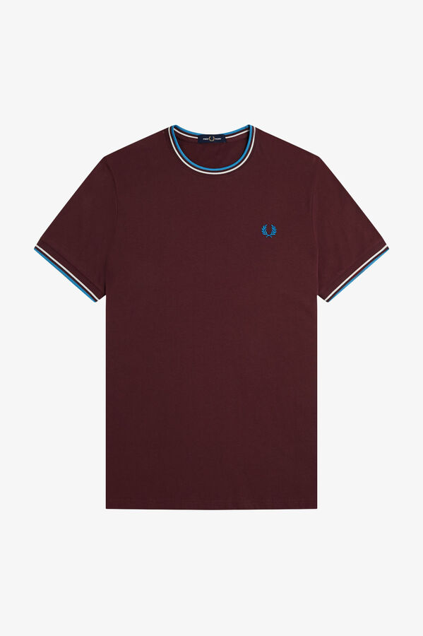 Fred Perry Camiseta de hombre de manga corta Granate