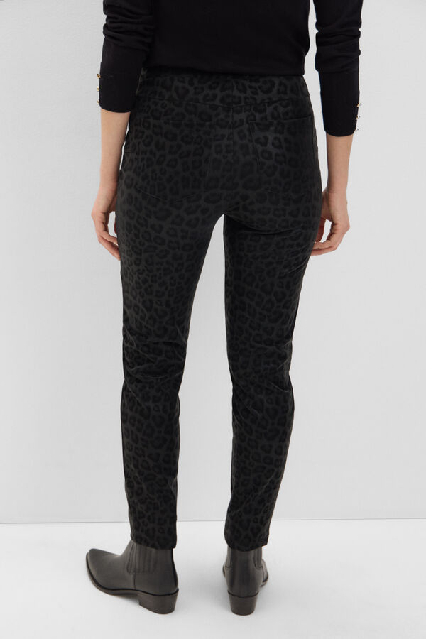 Cortefiel Legging de fantas&iacute;a efecto serpiente Negro