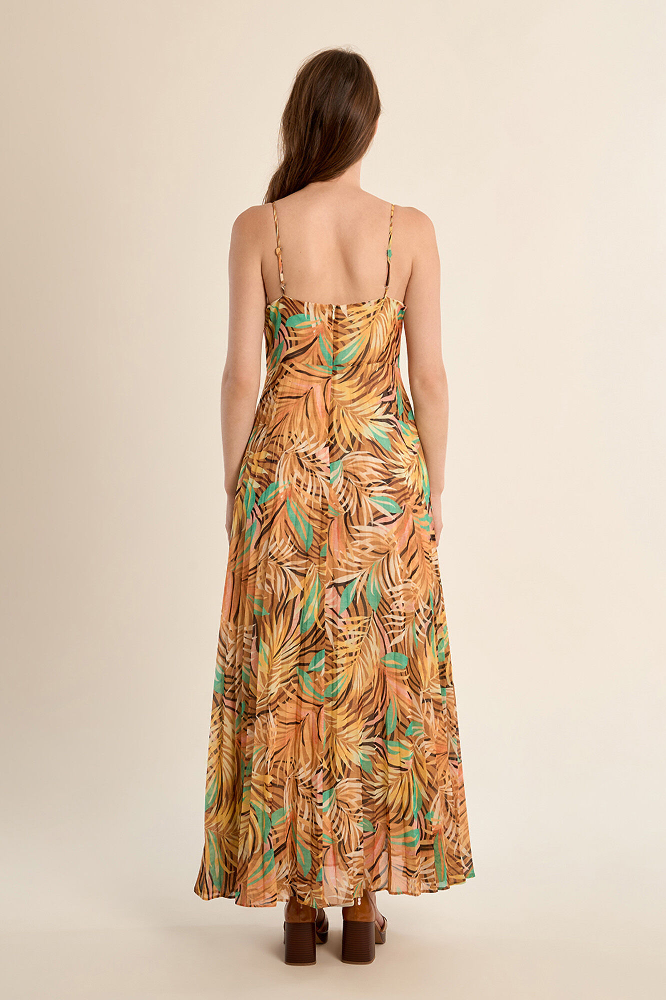 Molly Bracken Vestido comprido de al&ccedil;as com estampado