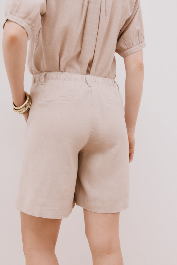 Cortefiel Bermuda de lino Arena