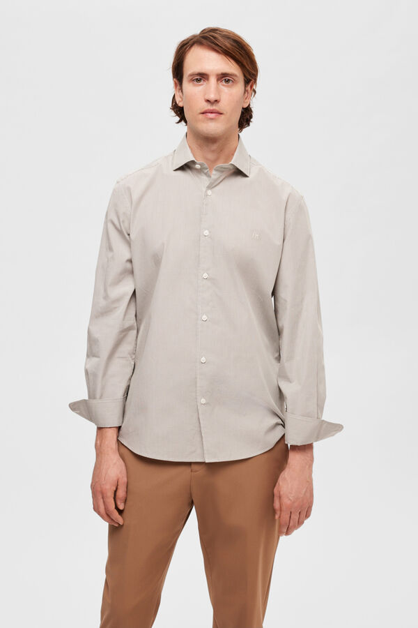 Cortefiel Camisa de manga larga 100% algodón. Verde