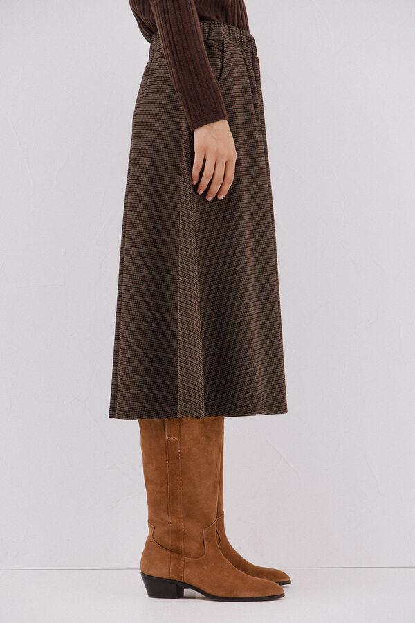 Cortefiel Falda de punto evas&eacute; Estampado beige