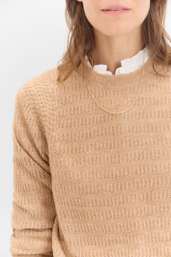 Cortefiel Su&eacute;ter com detalhe de cava Castanho