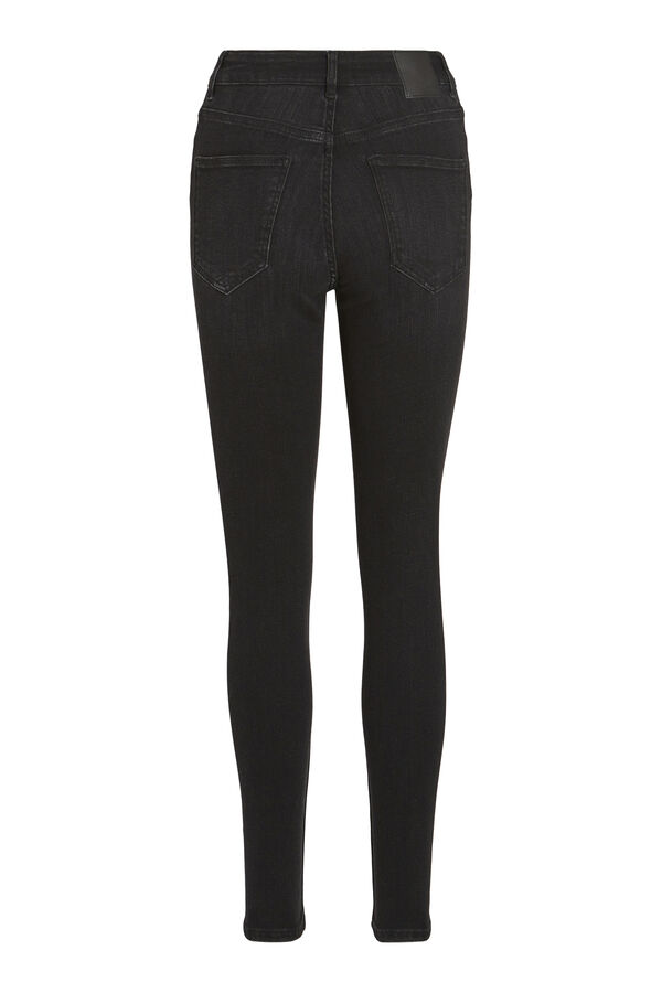 Vila Calças Wide Leg fit encerado Preto