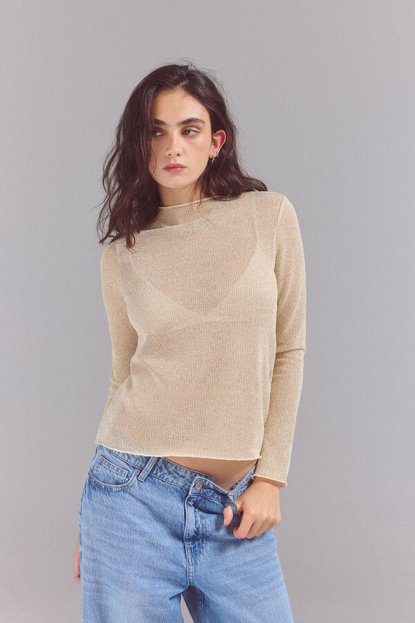 Slowlove Top brillante Marfil