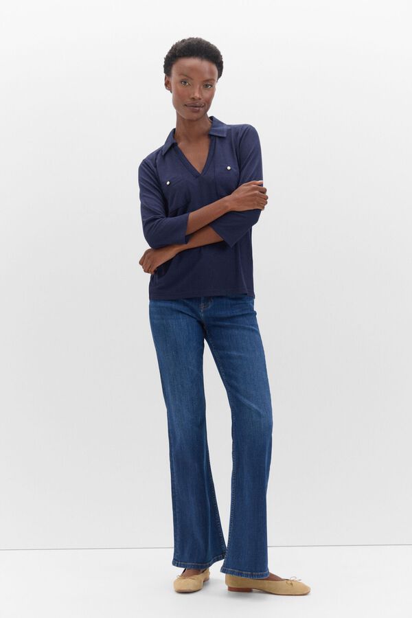 Cortefiel Camiseta cuello polo Azul marino