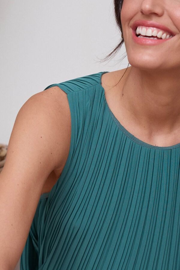 Pol&iacute;n Et Moi Top plisado Mirena Verde