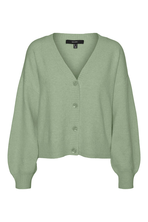 Vero Moda C&aacute;rdigan de manga larga con botones Verde