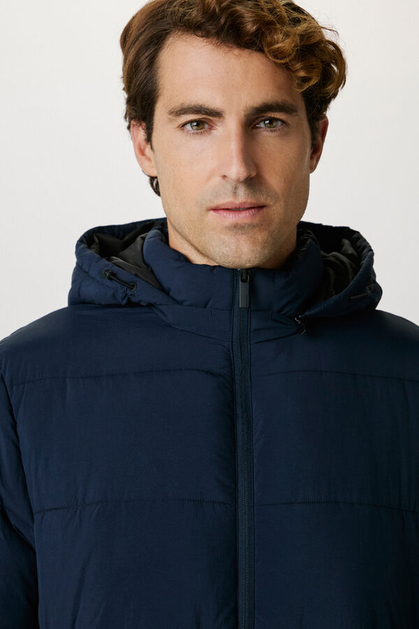 Selected Casaco de penas acima do joelho repelente à água elaborado em 100% com Nylon reciclado Cinzento