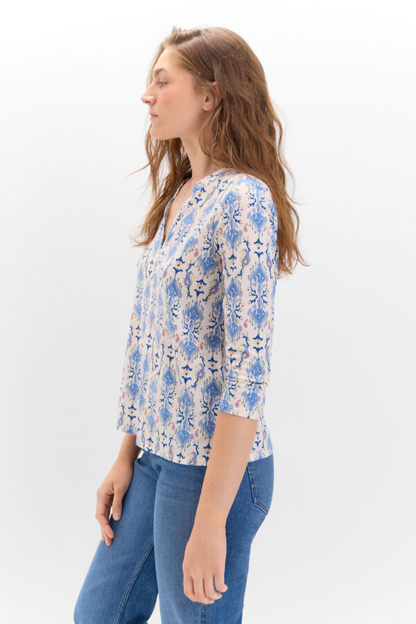 Cortefiel Camisola b&aacute;sica com pesco&ccedil;o mao Impress&atilde;o