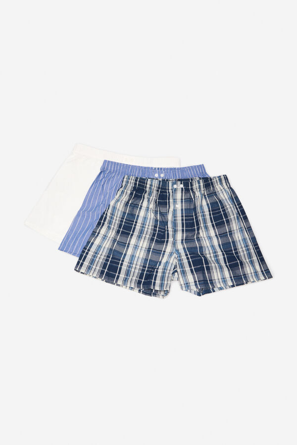 Cortefiel Pack 3 boxers tecido Azul