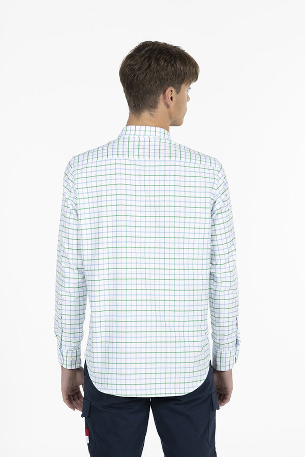elPulpo Camisa quadrados bicolor oxford Verde