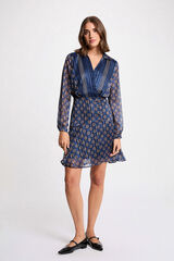 Morgan Vestido fluido con cuello en V Multicolor