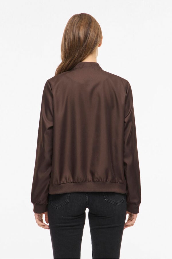 Vila Chaqueta bomber satinada Marr&oacute;n oscuro