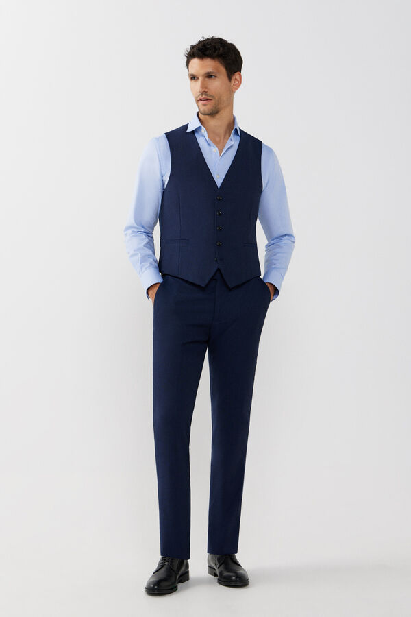 Cortefiel Colete azul slim Azul