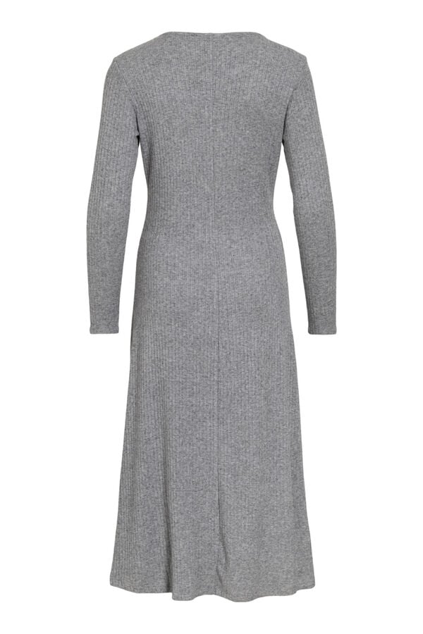 Vila Vestido midi de viscose Cinzento