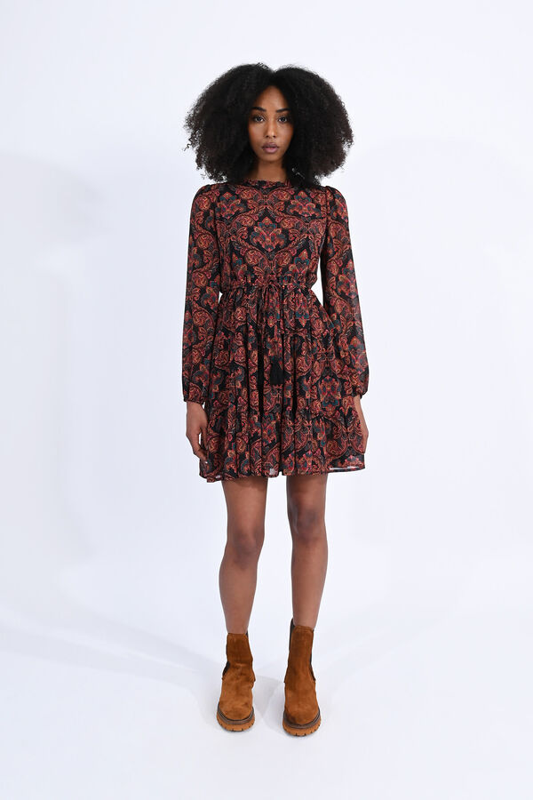 Molly Bracken Vestido de manga comprida com la&ccedil;ada e estampado Granada