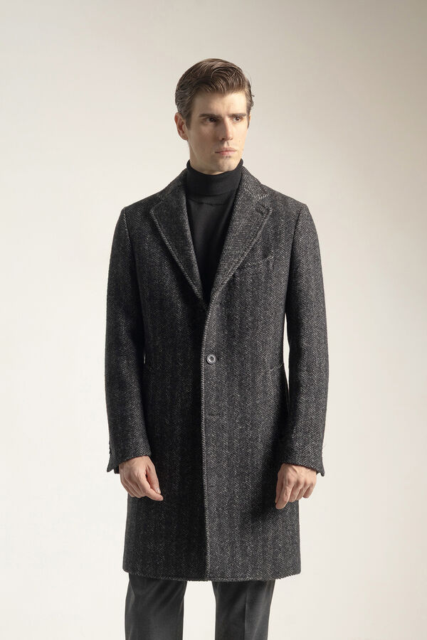 PuroEGO Abrigo espiga gris Gris oscuro