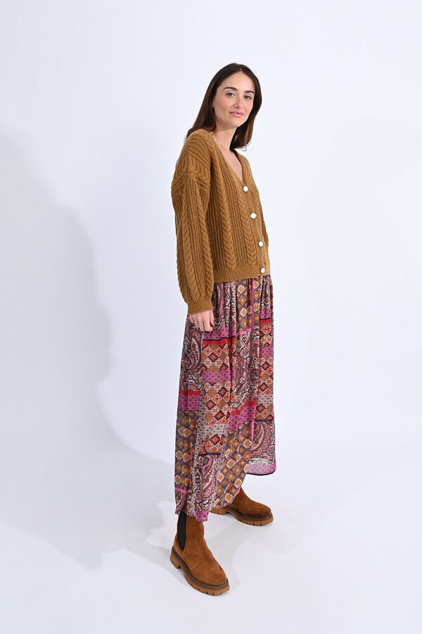 Molly Bracken Cardigan de manga comprida em malha mesclada Tostado