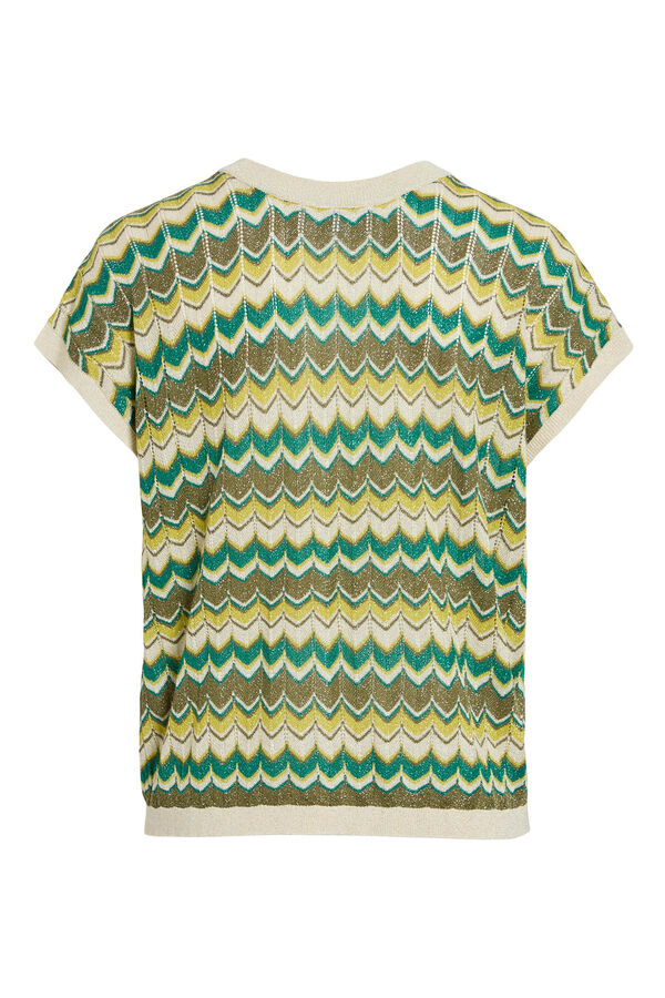Vila Top de malha Pointelle com lurex Verde